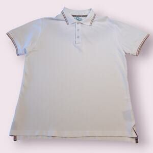 Robert Graham Men’s M White Polo Classic Fit Preppy Contrast Collar EUC